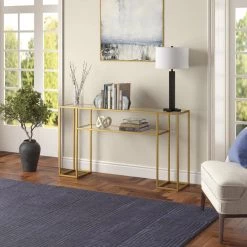 Wholesale 👍 Marilyn 55 in.Brass Rectangular Console Table with Glass Top by Meyer&Cross ✔️ -Outlet Camden Isle Store brass meyer cross console tables at1536 c3 1000