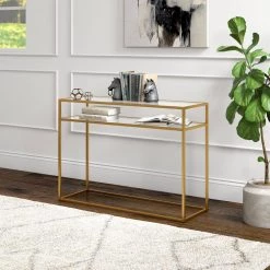 Brand new 😀 Addison 42 in. Bronze Standard Rectangle Glass Console Table with Storage by Meyer&Cross 🌟 15 Brand new 😀 Addison 42 in. Bronze Standard Rectangle Glass Console Table with Storage by Meyer&Cross 🌟 -Outlet Camden Isle Store brass meyer cross console tables at1551 4f 1000