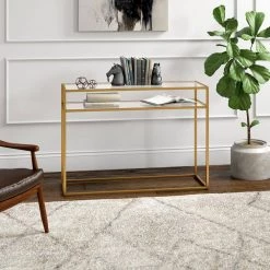 Brand new 😀 Addison 42 in. Bronze Standard Rectangle Glass Console Table with Storage by Meyer&Cross 🌟 13 Brand new 😀 Addison 42 in. Bronze Standard Rectangle Glass Console Table with Storage by Meyer&Cross 🌟 -Outlet Camden Isle Store brass meyer cross console tables at1551 77 1000
