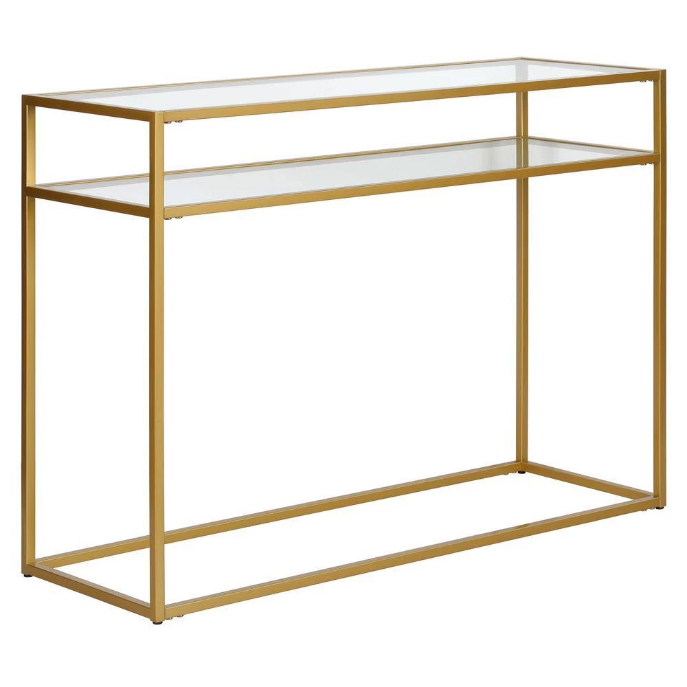 Brand new 😀 Addison 42 in. Bronze Standard Rectangle Glass Console Table with Storage by Meyer&Cross 🌟 4 Brand new 😀 Addison 42 in. Bronze Standard Rectangle Glass Console Table with Storage by Meyer&Cross 🌟 - Image 2