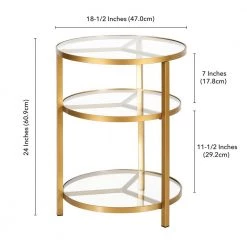 Cheapest ⌛ Helena 24 in. Brass Contemporary Side Table by Meyer&Cross 🛒 -Outlet Camden Isle Store brass meyer cross end side tables st0507 44 1000