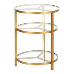 Cheapest ⌛ Helena 24 in. Brass Contemporary Side Table by Meyer&Cross 🛒
