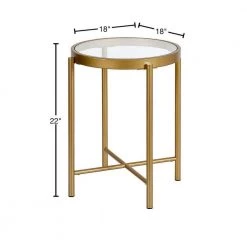 Outlet 😍 Duxbury 18 in. Brass Finish Side Table by Meyer&Cross 🌟 -Outlet Camden Isle Store brass meyer cross end side tables st0599 40 1000