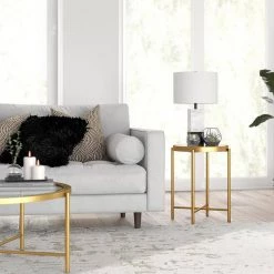 Outlet 😍 Duxbury 18 in. Brass Finish Side Table by Meyer&Cross 🌟 -Outlet Camden Isle Store brass meyer cross end side tables st0599 44 1000