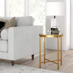Outlet 😍 Duxbury 18 in. Brass Finish Side Table by Meyer&Cross 🌟 -Outlet Camden Isle Store brass meyer cross end side tables st0599 4f 1000