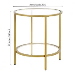 Brand new ✨ Sivil 20 in. Brass Round Glass Side Table with Glass Shelf by Meyer&Cross ✔️ 14 Brand new ✨ Sivil 20 in. Brass Round Glass Side Table with Glass Shelf by Meyer&Cross ✔️ -Outlet Camden Isle Store brass meyer cross end side tables st0651 1f 1000