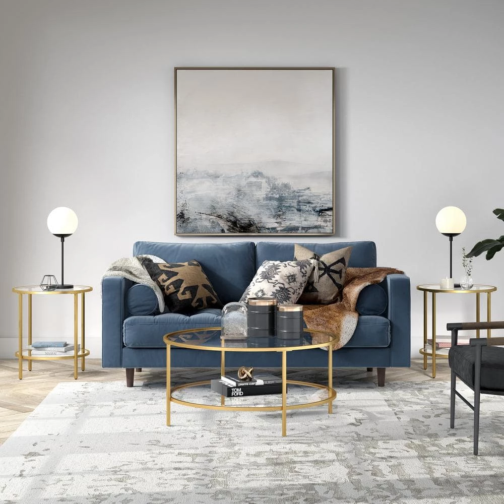 Brand new ✨ Sivil 20 in. Brass Round Glass Side Table with Glass Shelf by Meyer&Cross ✔️ 9 Brand new ✨ Sivil 20 in. Brass Round Glass Side Table with Glass Shelf by Meyer&Cross ✔️ - Image 7