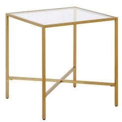 Best Sale 🥰 Henley 20 in. Brass Square Glass Side Table by Meyer&Cross ⭐