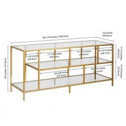 Best Sale 🔥 Winthrop 55 in. Brass Metal TV Stand Fits TVs Up to 55 in. with Open Storage by Meyer&Cross 🥰 -Outlet Camden Isle Store brass meyer cross tv stands tv0329 44 1000