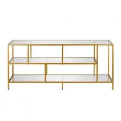 Best Sale 🔥 Winthrop 55 in. Brass Metal TV Stand Fits TVs Up to 55 in. with Open Storage by Meyer&Cross 🥰