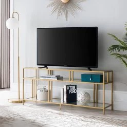 Discount ⭐ Cortland 55 in. Brass Finish TV Stand with Glass Shelves by Meyer&Cross 🎁 17 Discount ⭐ Cortland 55 in. Brass Finish TV Stand with Glass Shelves by Meyer&Cross 🎁 -Outlet Camden Isle Store brass meyer cross tv stands tv0488 31 1000