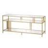 Discount ⭐ Cortland 55 in. Brass Finish TV Stand with Glass Shelves by Meyer&Cross 🎁 -Outlet Camden Isle Store brass meyer cross tv stands tv0488 64 1000