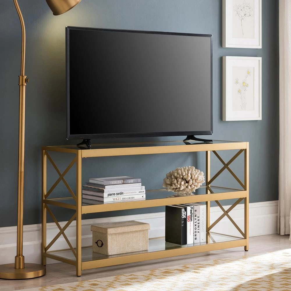 Outlet 👍 Hutton 48 in. Brass Finish TV Stand Fits TVs up to 50 in. by Meyer&Cross 🤩 5 Outlet 👍 Hutton 48 in. Brass Finish TV Stand Fits TVs up to 50 in. by Meyer&Cross 🤩 - Image 3