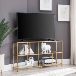 New 👏 Clark 48 in. Brass Hexagon TV Stand Fits TV's up to 55 in. by Meyer&Cross 👍 14 New 👏 Clark 48 in. Brass Hexagon TV Stand Fits TV's up to 55 in. by Meyer&Cross 👍 -Outlet Camden Isle Store brass meyer cross tv stands tv0572 1f 1000