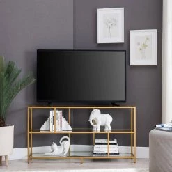 New 👏 Clark 48 in. Brass Hexagon TV Stand Fits TV's up to 55 in. by Meyer&Cross 👍 15 New 👏 Clark 48 in. Brass Hexagon TV Stand Fits TV's up to 55 in. by Meyer&Cross 👍 -Outlet Camden Isle Store brass meyer cross tv stands tv0572 44 1000
