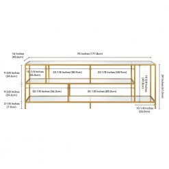 Outlet 🌟 Winthrop 70 in. Brass Rectangle TV Stand Fits TV's up to 80 in. by Meyer&Cross 💯 -Outlet Camden Isle Store brass meyer cross tv stands tv0580 44 1000
