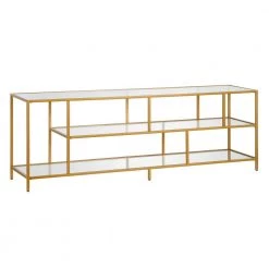 Outlet ๐ Winthrop 70 in. Brass Rectangle TV Stand Fits TV's up to 80 in. by Meyer&Cross ๐ฏ