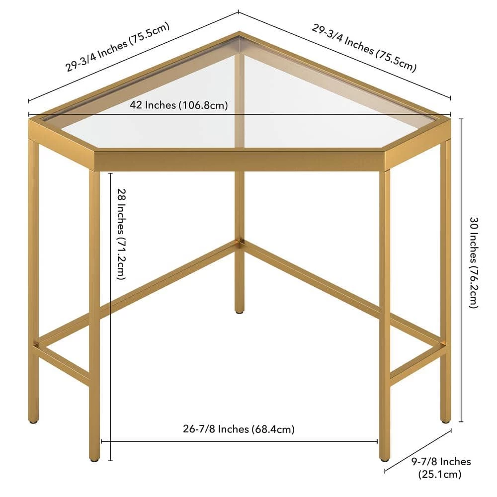 Best Sale ๐งจ Alexis 42 in. Brass Corner Writing Desk with Glass Top by Meyer&Cross ๐ 10 Best Sale ๐งจ Alexis 42 in. Brass Corner Writing Desk with Glass Top by Meyer&Cross ๐ - Image 8