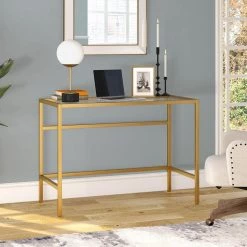 Best Sale ⌛ Sivil 42 in. Brass Finish Writing Desk with Glass Top by Meyer&Cross 🛒 12 Best Sale ⌛ Sivil 42 in. Brass Finish Writing Desk with Glass Top by Meyer&Cross 🛒 -Outlet Camden Isle Store brass meyer cross writing desks of0878 c3 1000