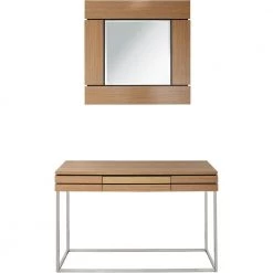 Cheapest ❤️ Barnes 14 in. Brown Rectangular Wood Console Table with Mirror by Camden Isle 😍