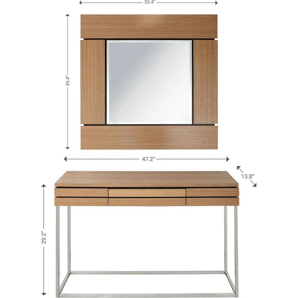 Cheapest ❤️ Barnes 14 in. Brown Rectangular Wood Console Table with Mirror by Camden Isle 😍 8 Cheapest ❤️ Barnes 14 in. Brown Rectangular Wood Console Table with Mirror by Camden Isle 😍 - Image 6