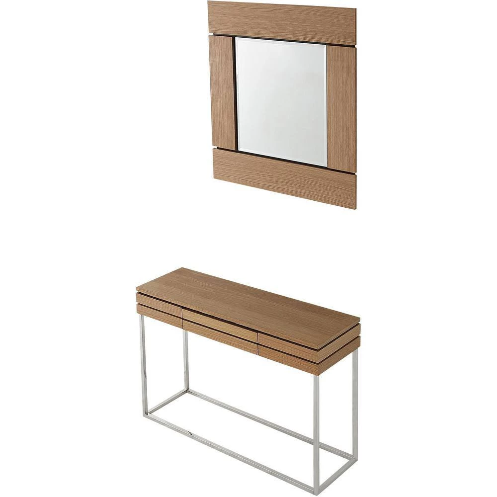 Cheapest ❤️ Barnes 14 in. Brown Rectangular Wood Console Table with Mirror by Camden Isle 😍 5 Cheapest ❤️ Barnes 14 in. Brown Rectangular Wood Console Table with Mirror by Camden Isle 😍 - Image 3