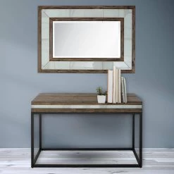 Brand new 👏 Bailey 16 in. Brown Rectangular Wood Console Table with Mirror by Camden Isle ❤️ -Outlet Camden Isle Store brown camden isle console tables 86639 31 1000