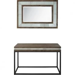 Brand new 👏 Bailey 16 in. Brown Rectangular Wood Console Table with Mirror by Camden Isle ❤️