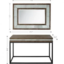 Brand new 👏 Bailey 16 in. Brown Rectangular Wood Console Table with Mirror by Camden Isle ❤️ -Outlet Camden Isle Store brown camden isle console tables 86639 76 1000