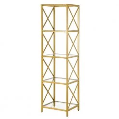 Discount โจ Celine 66 in. Brushed Brass 4-Shelf Standard Bookcase by Meyer&Cross ๐ฏ 11 Discount โจ Celine 66 in. Brushed Brass 4-Shelf Standard Bookcase by Meyer&Cross ๐ฏ -Outlet Camden Isle Store brushed brass meyer cross bookcases bookshelves bk0819 4f 1000