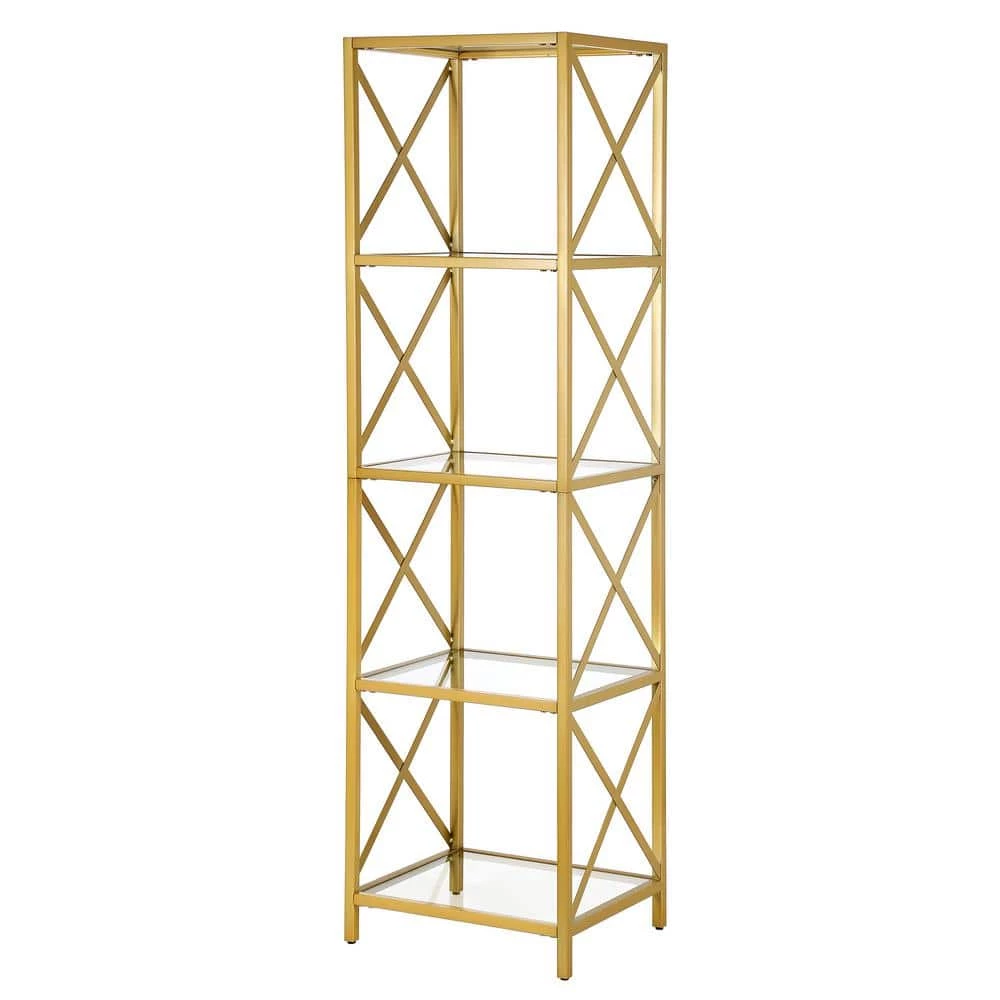 Discount โจ Celine 66 in. Brushed Brass 4-Shelf Standard Bookcase by Meyer&Cross ๐ฏ 5 Discount โจ Celine 66 in. Brushed Brass 4-Shelf Standard Bookcase by Meyer&Cross ๐ฏ - Image 3
