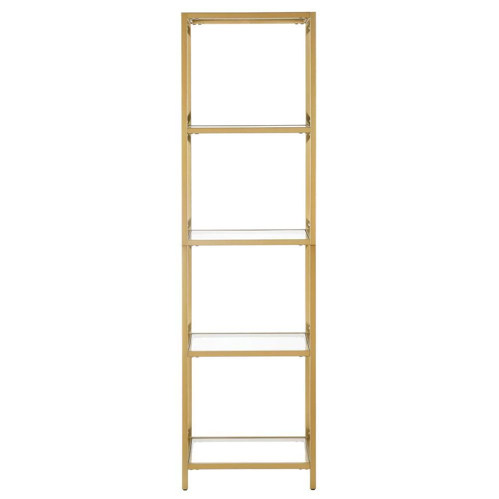 Discount โจ Celine 66 in. Brushed Brass 4-Shelf Standard Bookcase by Meyer&Cross ๐ฏ 4 Discount โจ Celine 66 in. Brushed Brass 4-Shelf Standard Bookcase by Meyer&Cross ๐ฏ - Image 2