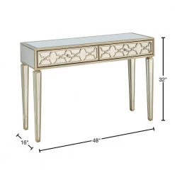 Brand new 🔔 Arielle 48 in. Champagne Rectangle Mirrored Glass Console Table with Drawers by Camden Isle 🛒 -Outlet Camden Isle Store champagne camden isle console tables 86430 40 1000