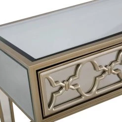 Brand new 🔔 Arielle 48 in. Champagne Rectangle Mirrored Glass Console Table with Drawers by Camden Isle 🛒 -Outlet Camden Isle Store champagne camden isle console tables 86430 fa 1000