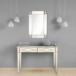 Coupon 👍 Huxley 48 in. Champagne Rectangle Mirrored Glass Console Table with Drawers by Camden Isle 🎁 19 Coupon 👍 Huxley 48 in. Champagne Rectangle Mirrored Glass Console Table with Drawers by Camden Isle 🎁 -Outlet Camden Isle Store champagne camden isle console tables 86439 31 1000