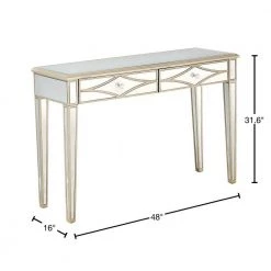 Coupon 👍 Huxley 48 in. Champagne Rectangle Mirrored Glass Console Table with Drawers by Camden Isle 🎁 13 Coupon 👍 Huxley 48 in. Champagne Rectangle Mirrored Glass Console Table with Drawers by Camden Isle 🎁 -Outlet Camden Isle Store champagne camden isle console tables 86439 40 1000