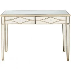 Coupon 👍 Huxley 48 in. Champagne Rectangle Mirrored Glass Console Table with Drawers by Camden Isle 🎁