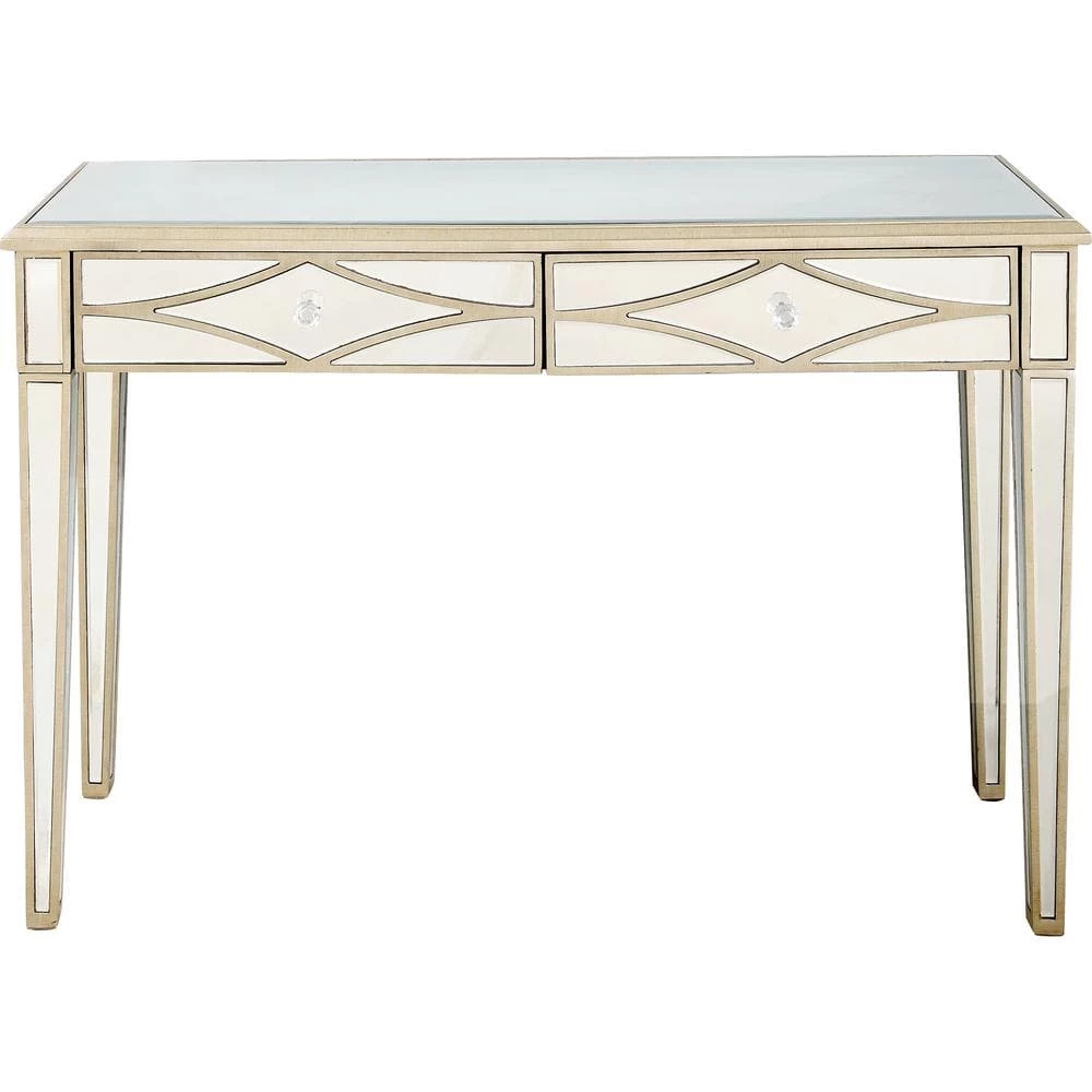 Coupon 👍 Huxley 48 in. Champagne Rectangle Mirrored Glass Console Table with Drawers by Camden Isle 🎁 3 Coupon 👍 Huxley 48 in. Champagne Rectangle Mirrored Glass Console Table with Drawers by Camden Isle 🎁