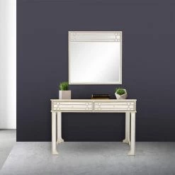 Buy 🌟 Aubrey Wall Mirror 48 in. Champagne Rectangle Mirrored Glass Console Table with Drawers by Camden Isle 🎉 -Outlet Camden Isle Store champagne camden isle console tables 86443 31 1000