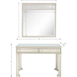 Buy 🌟 Aubrey Wall Mirror 48 in. Champagne Rectangle Mirrored Glass Console Table with Drawers by Camden Isle 🎉 -Outlet Camden Isle Store champagne camden isle console tables 86443 44 1000