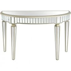 Cheap ✔️ Marilyn 48 in. Half-Circle Champagne Glass Console Table by Camden Isle 🎉