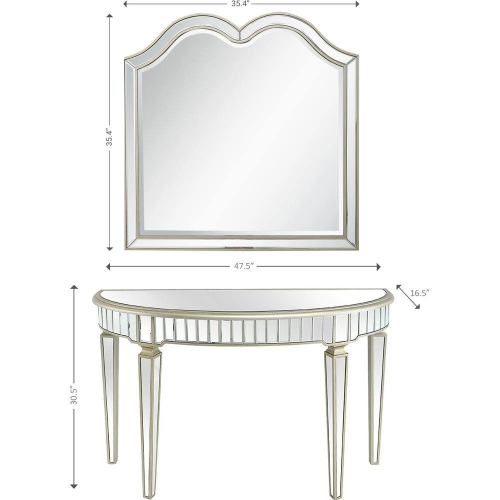 Promo ๐คฉ Marilyn 17 in. Champagne Arch Glass Console Table with Mirror by Camden Isle ๐ 9 Promo ๐คฉ Marilyn 17 in. Champagne Arch Glass Console Table with Mirror by Camden Isle ๐ - Image 7