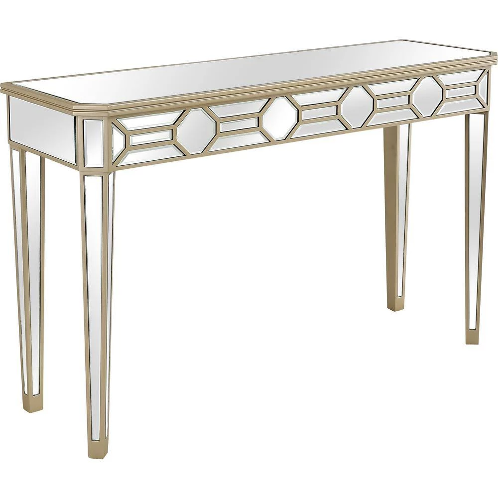 Coupon ⌛ Lilian 48 in. Rectangle Champagne Glass Console Table by Camden Isle ❤️ 4 Coupon ⌛ Lilian 48 in. Rectangle Champagne Glass Console Table by Camden Isle ❤️ - Image 2