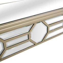 Best deal 🛒 Lilian 16 in. Champagne Rectangular Glass Console Table with Mirror by Camden Isle ⭐ -Outlet Camden Isle Store champagne camden isle console tables 86534 1f 1000