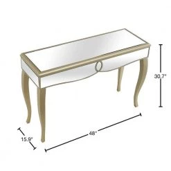 Cheap ⭐ Eleanor 48 in. Rectangle Champagne Glass Console Table by Camden Isle 🎉 -Outlet Camden Isle Store champagne camden isle console tables 86536 40 1000