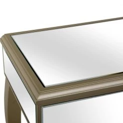 Discount ❤️ Eleanor 16 in. Champagne Oval Glass Console Table with Mirror by Camden Isle ⌛ -Outlet Camden Isle Store champagne camden isle console tables 86537 44 1000