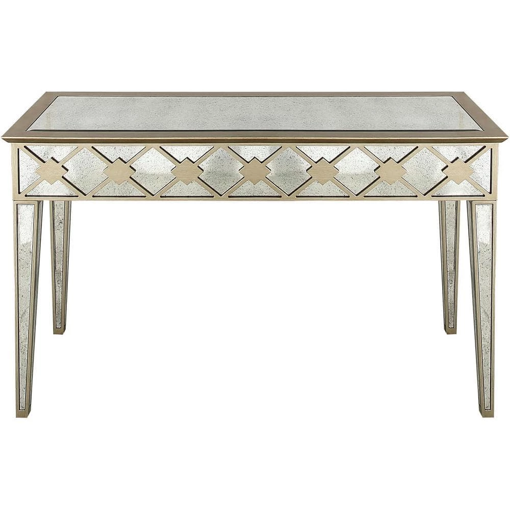 Wholesale π Algiers 18 in. Champagne Rectangular Glass Console Table by Camden Isle π 3 Wholesale π Algiers 18 in. Champagne Rectangular Glass Console Table by Camden Isle π