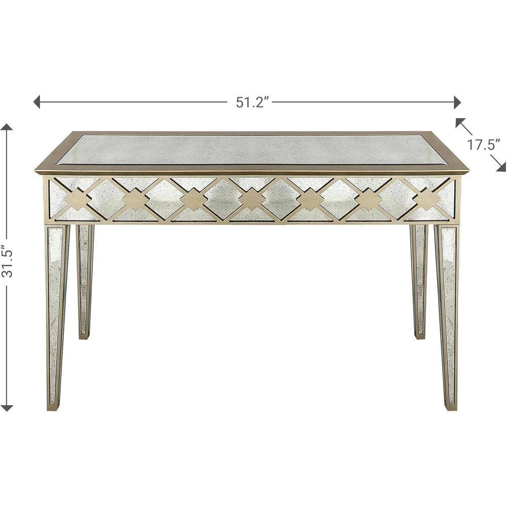 Wholesale π Algiers 18 in. Champagne Rectangular Glass Console Table by Camden Isle π 10 Wholesale π Algiers 18 in. Champagne Rectangular Glass Console Table by Camden Isle π - Image 8