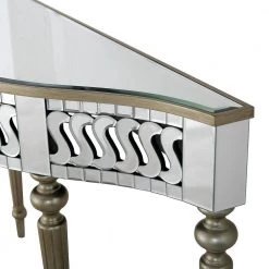 Deals 💯 Atelier 14 in. Champagne Semi Circle Glass Console Table by Camden Isle 👏 -Outlet Camden Isle Store champagne camden isle console tables 86643 4f 1000