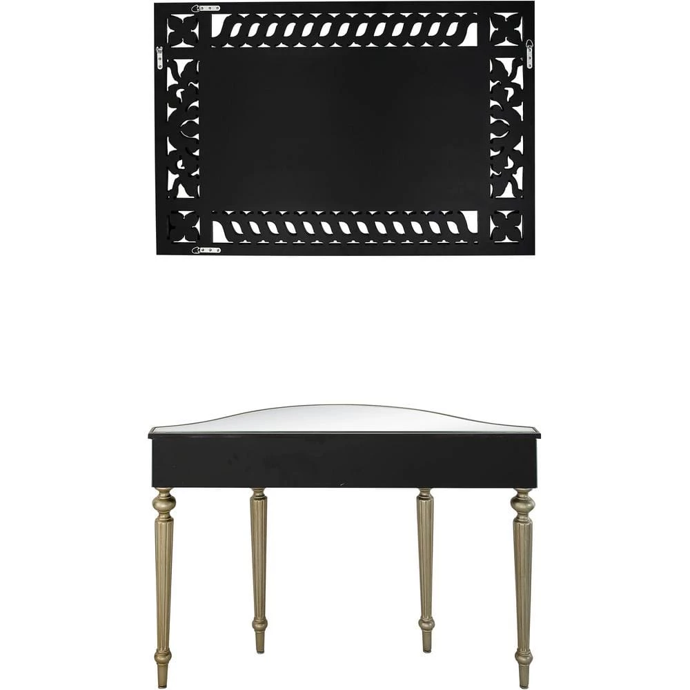 Deals ๐ฅ Atelier 14 in. Champagne Rectangular Glass Console Table with Mirror by Camden Isle โ๏ธ 6 Deals ๐ฅ Atelier 14 in. Champagne Rectangular Glass Console Table with Mirror by Camden Isle โ๏ธ - Image 4